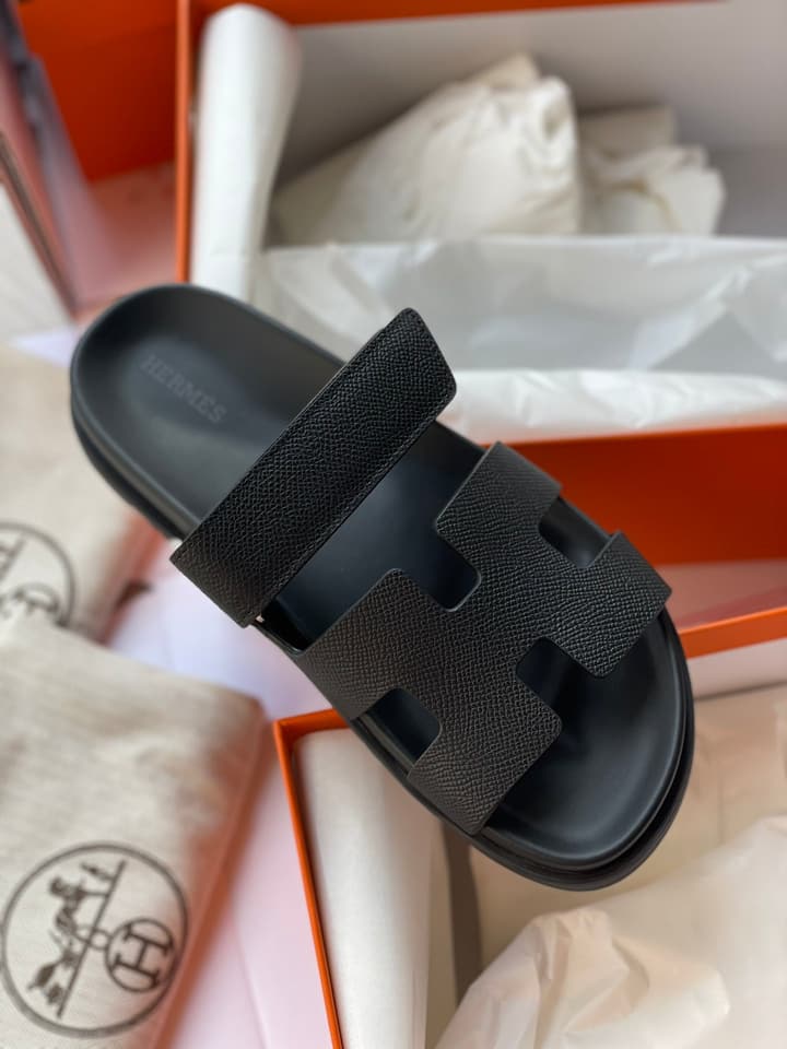 Hermès Chypre Unisex Slides in Beige