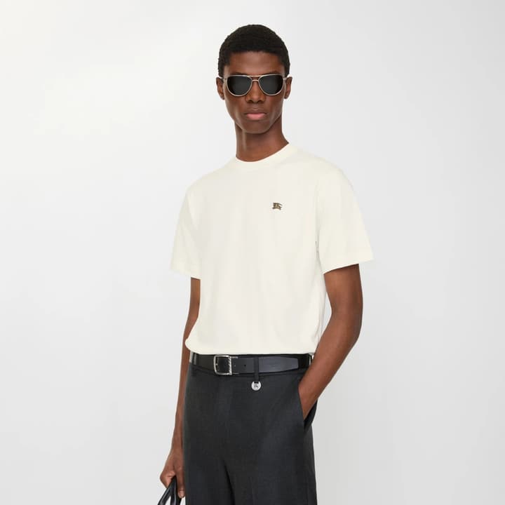 Burberry EKD Metal Logo Cotton T-Shirt in Black