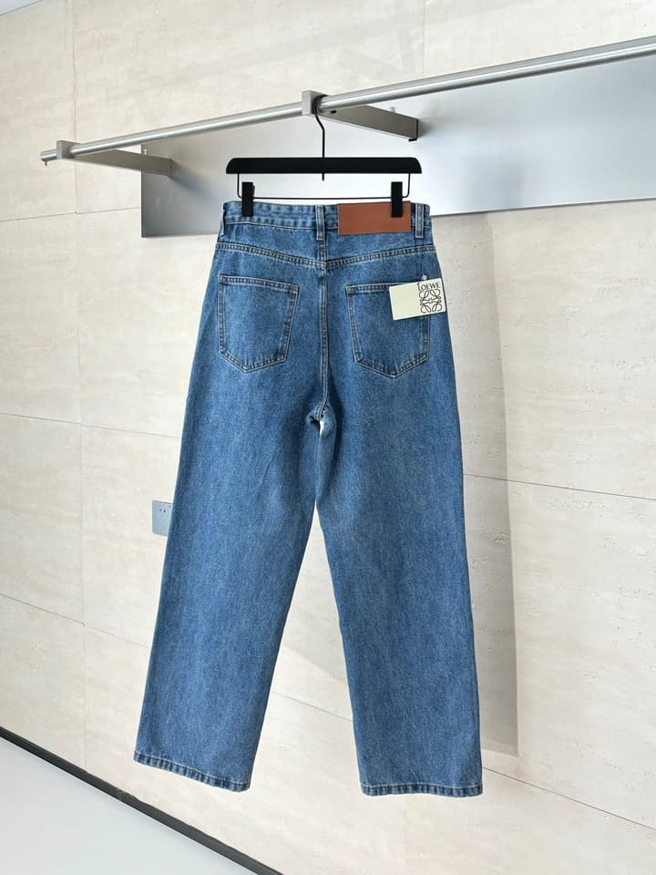 Loewe Anagram Laser-Cut Denim Jeans – 24FW in Blue Denim