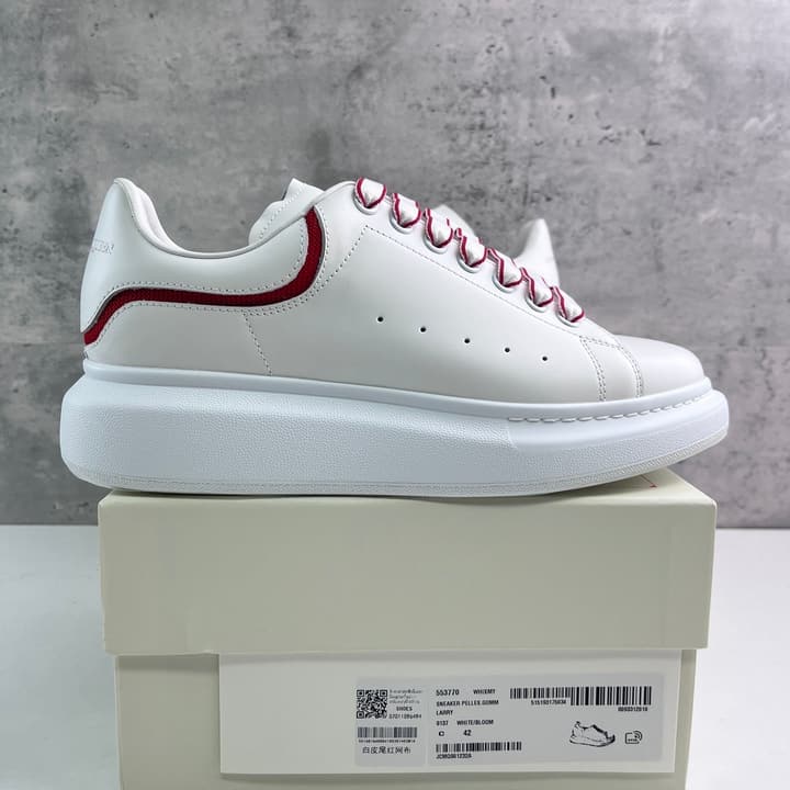 Alexander McQueen Oversized Platform Sneakers in All White Textured