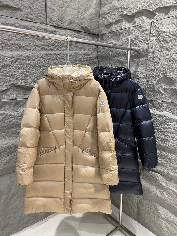 Moncler Bellevue Women's Long Belted Down Jacket in Black