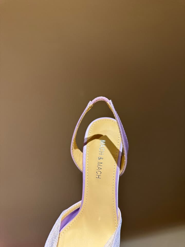 MACH & MACH Rhinestone Lace Heeled Sandals – 2025 Early Spring Collection in Cool Nude Black Cap Toe