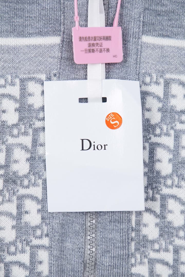 Dior Monogram Jacquard Zip Cardigan – 24SS in Light Grey Monogram