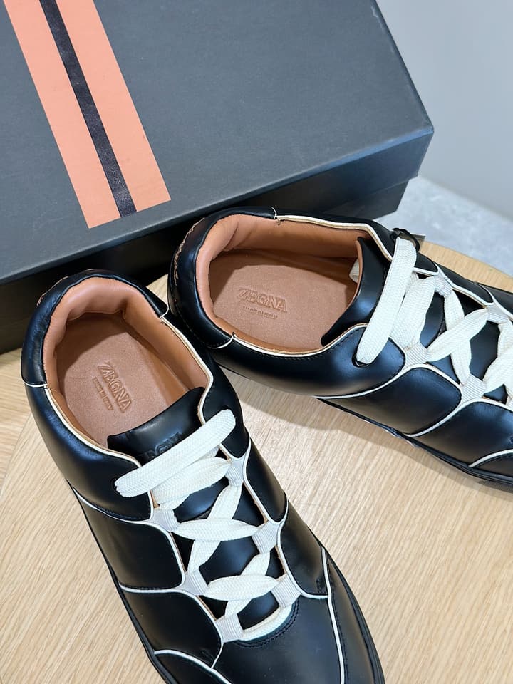 Zegna Tiziano Couture Sneakers in Black With Matching Laces