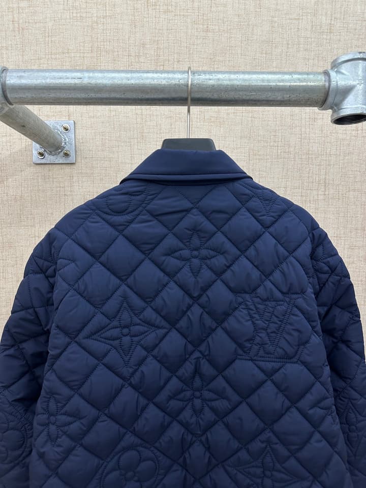 Louis Vuitton Diamond Quilted Jacket in Deep Navy Quilted Jacket