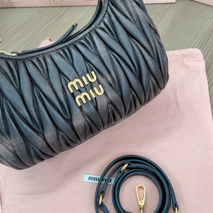 Miu Miu MiuWander Handbag in Black