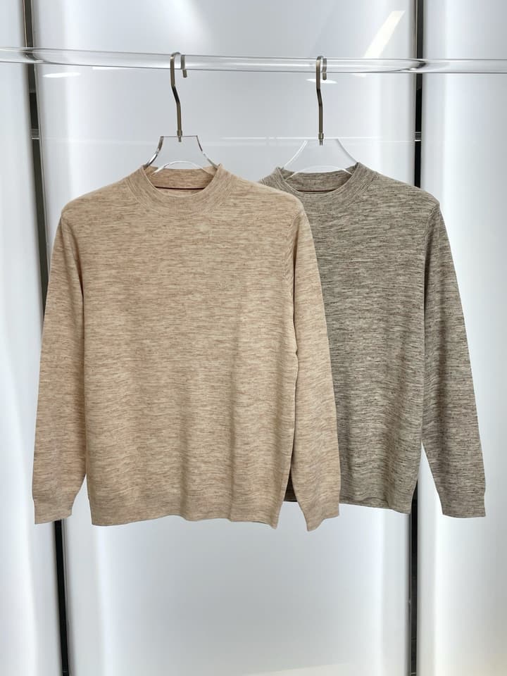 Loro Piana Men's Casual Knit Sweater in Light Grey Speckle