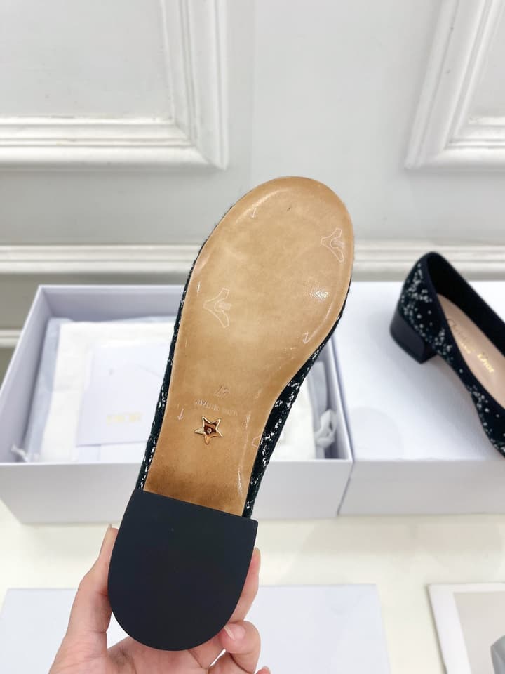 Dior Cannage Pearl Ballet Pumps – 2024 Early Spring Collection in Cream Mary Jane