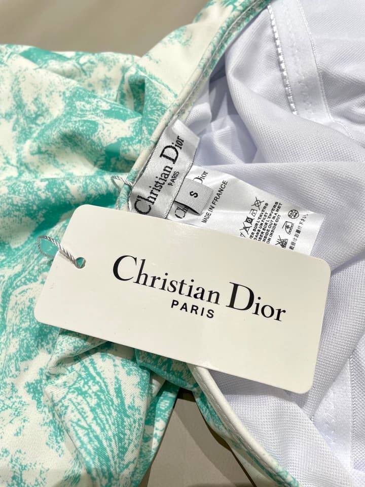 Dior Backless One-Piece Swimsuit in Light Blue Tie-dye Pattern