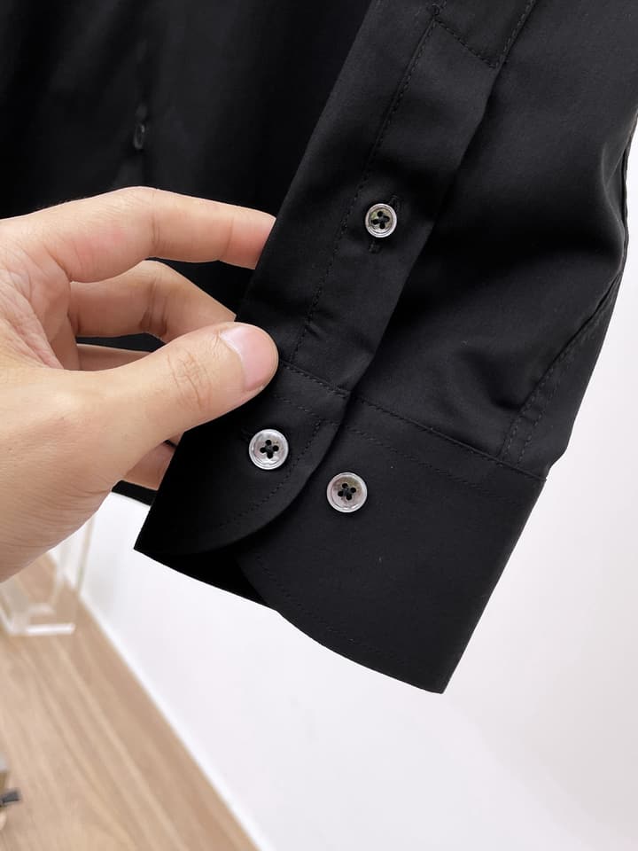 Miu Miu Embroidered Logo Long-Sleeve Shirt – 2025SS in Black