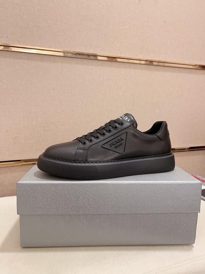 Prada Men's Air Cushion Sneakers in Dark Grey Monochromatic