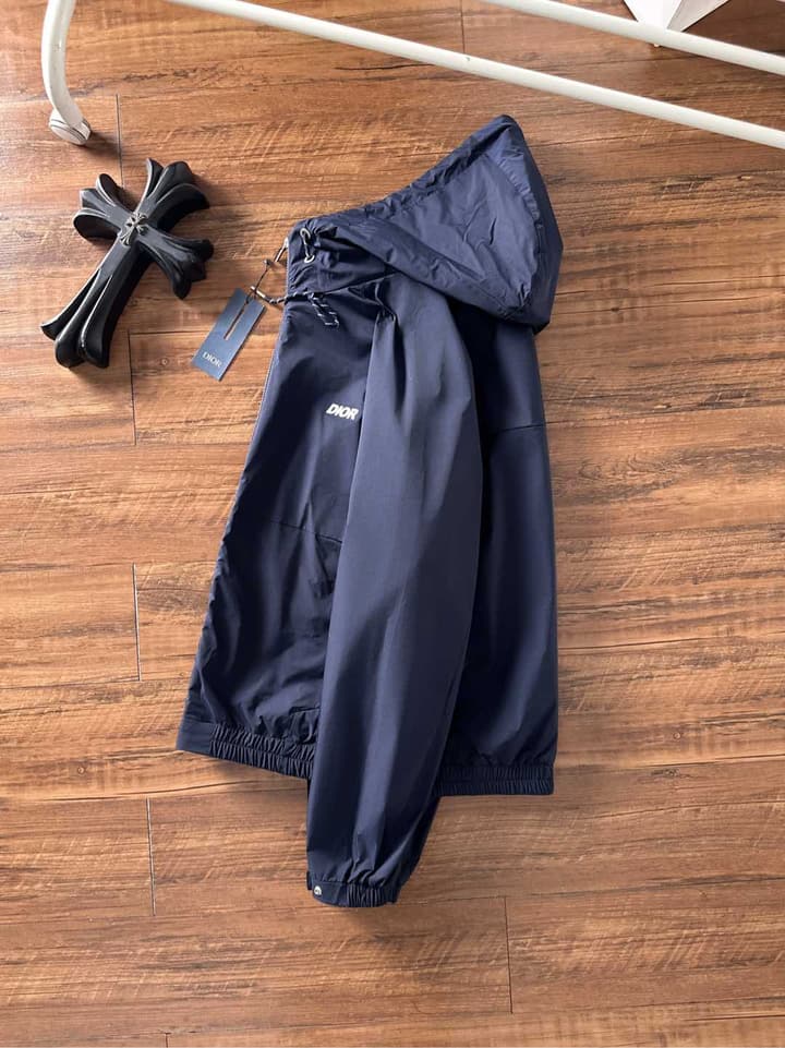 Dior High-End Woven Trench Coat – 2025FW in Black Windbreaker