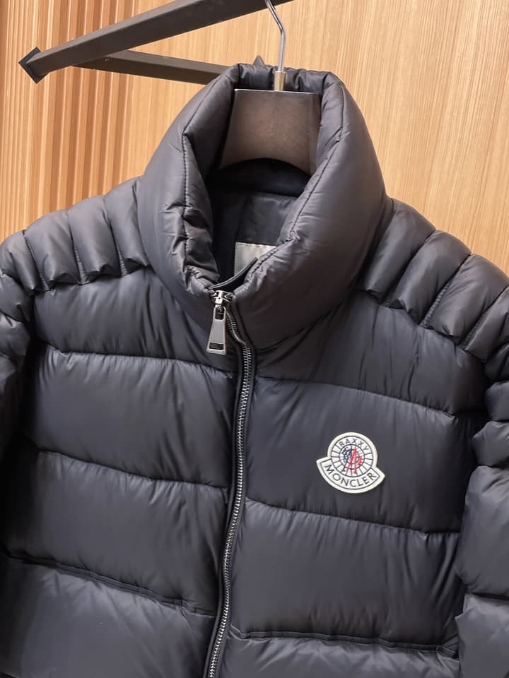 Moncler Stand Collar Embossed Down Jacket – Limited Edition in Black