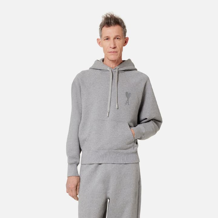 Ami Paris Ami de Coeur Macaron Zip Hoodie in Pastel Pink