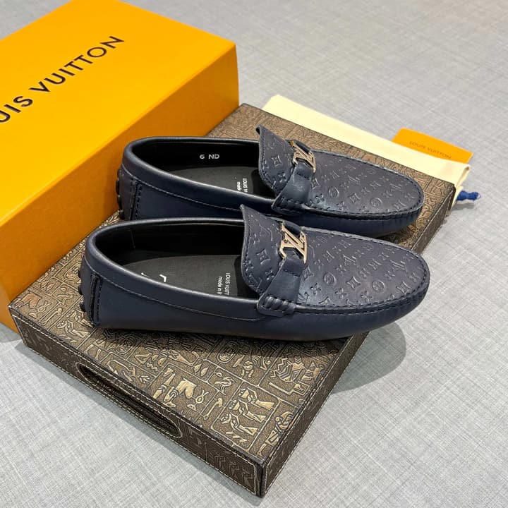 Louis Vuitton Men's Driving Shoes in Dark Blue