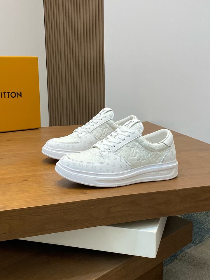 Louis Vuitton Nappa Leather Lightweight Sneakers in All White