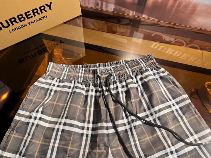 Burberry Vintage Check Swim Trunks in Beige