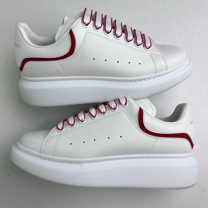 Alexander McQueen Oversized Platform Sneakers in All White Textured