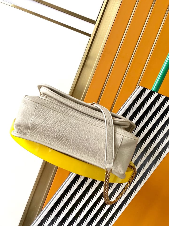 Saint Laurent Niki Medium Flap Bag in Cream Leather