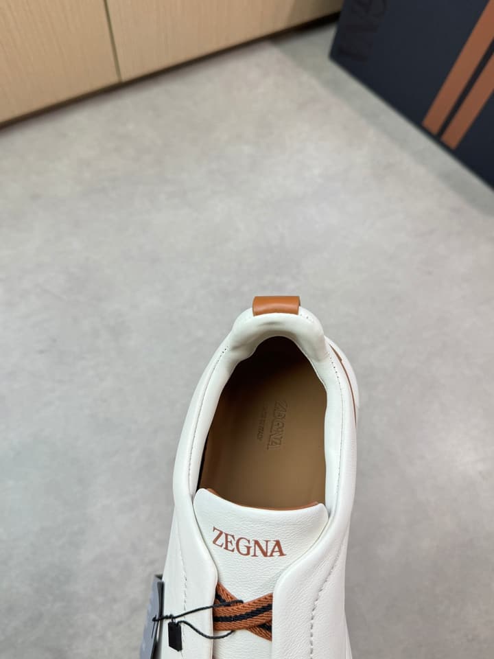 Zegna Triple Stitch Nappa Leather Slip-On Sneakers in Black