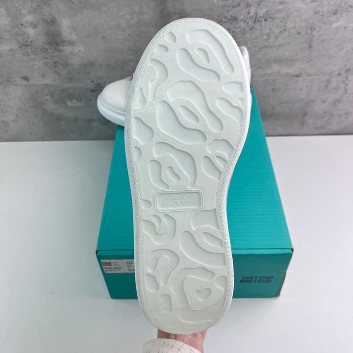 Alexander McQueen Oversized Platform Sneakers in All White Textured