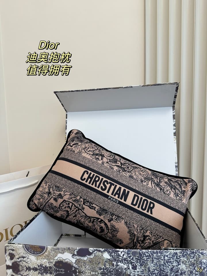 Dior Limited Edition Home Pillow – XYBH in Black Grey Toile