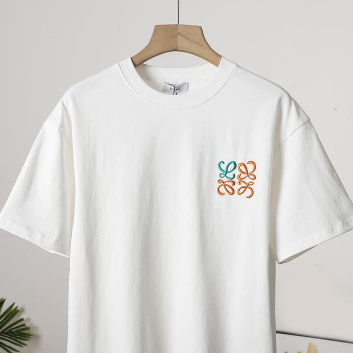 Loewe Colorful Embroidered Short-Sleeve T-Shirt – 2023 Summer Collection in Black