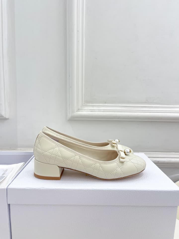 Dior Cannage Pearl Ballet Pumps – 2024 Spring/Summer Collection in Black