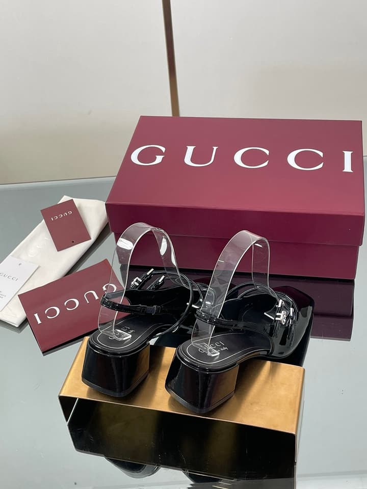 Gucci Crystal Double G Slingback Pumps – 2025 Fall Collection in Burgundy Red