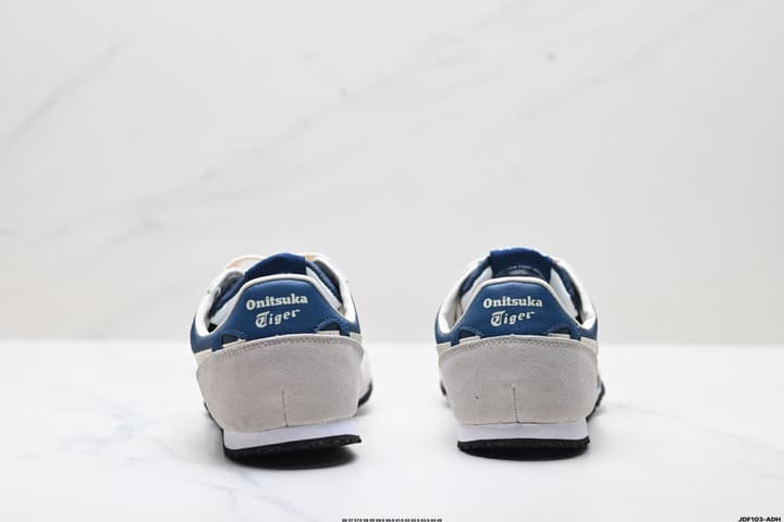Onitsuka Tiger Serrano Nylon Retro Sneakers in Blue With White Stripes