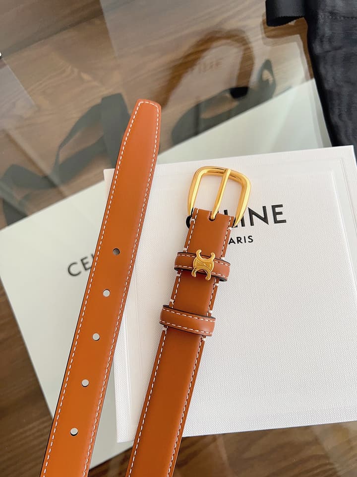 Celine Vivienne Taurillon 25mm Belt in Black Taurillon Leather