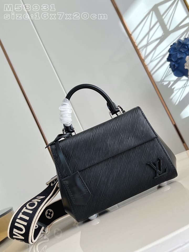 Louis Vuitton Cluny Mini Handbag in Dark Epi Leather With Pink Lining