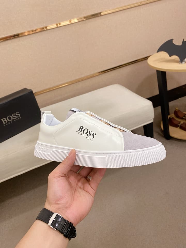 Boss Casual Leather Loafers in Glossy Black Toe