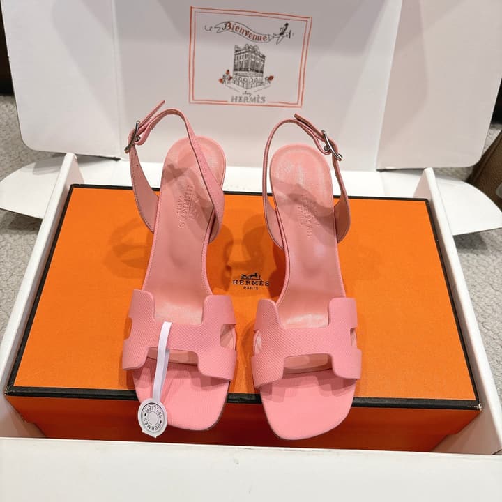Hermès Eremite 80 Heeled Sandals in Blush Pink