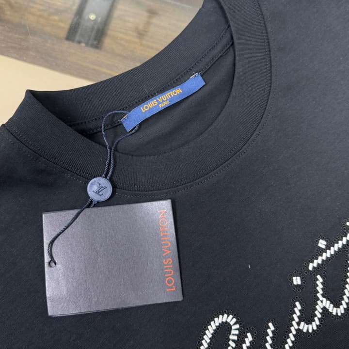 Louis Vuitton Embroidered Logo Oversized T-Shirt – Summer Collection – 26SS in Apricot Colorful LV Lovers