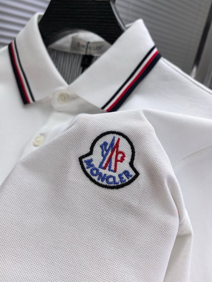 Moncler Embroidered Logo Pique Cotton Polo Shirt – Spring/Summer Collection – 2026SS in Black