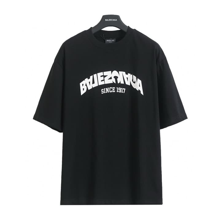 Balenciaga Inverted Garbled Letter Print T-Shirt – 26SS in Black
