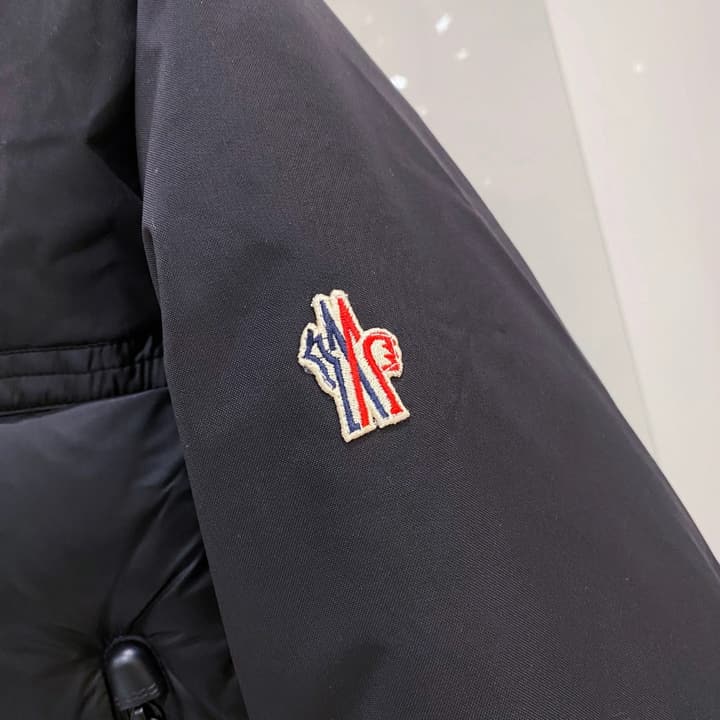 Moncler Grenoble Morgins Shearling Puffer Jacket in Black Technical Down Jacket