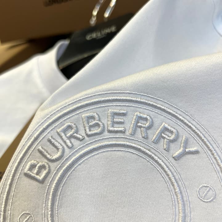 Burberry Micro-Logo Embroidered Cotton T-Shirt – Spring/Summer Collection in Black