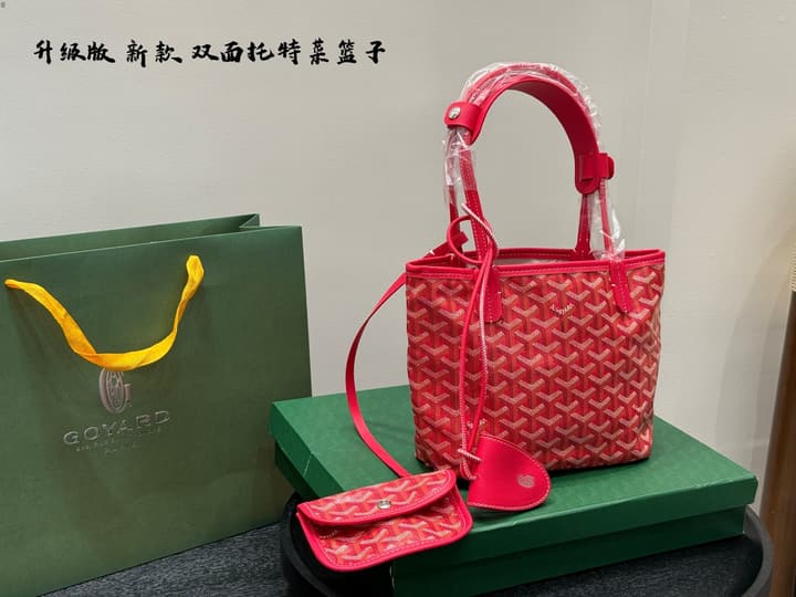 Goyard Mini Reversible Tote Bag in Bright Red