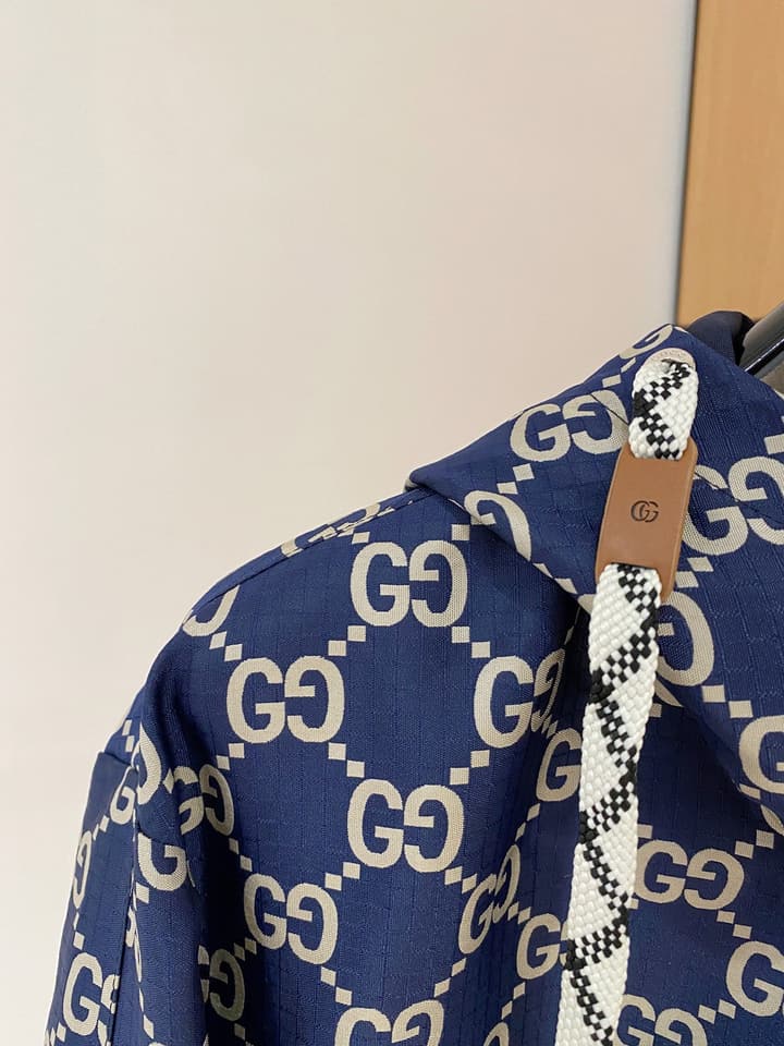 Gucci New Collection Runway Jacket in White And Navy Checkered