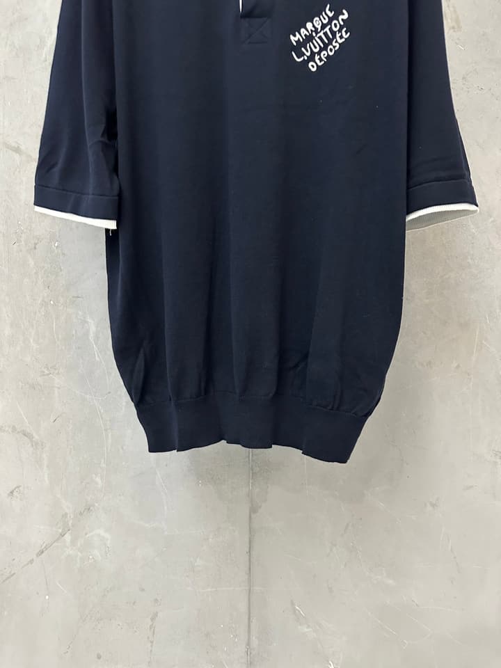 Louis Vuitton Button Pullover Polo Shirt – 24SS in Navy Blue