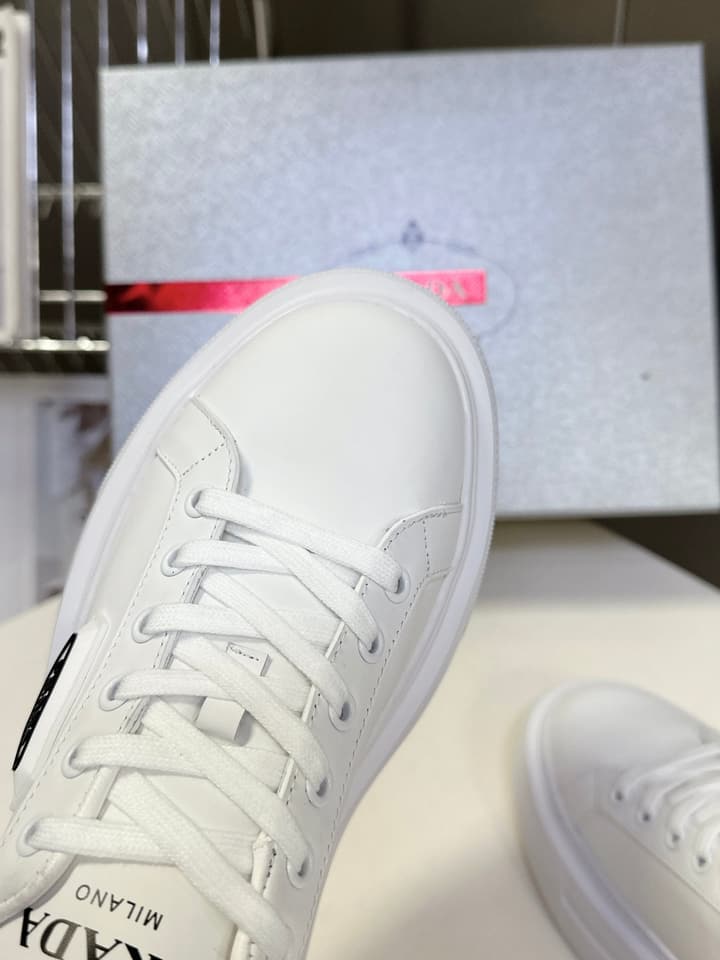 Prada Retro Platform Sneakers in White Sneaker 1