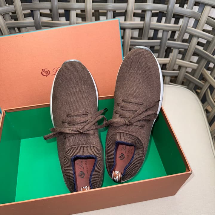 Loro Piana Flexy Walk Wool Knit Sneakers in Midnight Blue