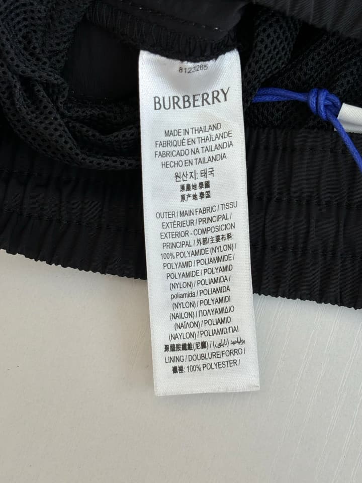 Burberry Nylon Side Check Drawstring Shorts in Black