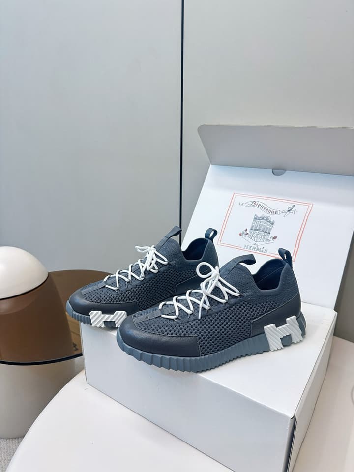 Hermes Classic Couple's Casual Sneakers in Light Beige