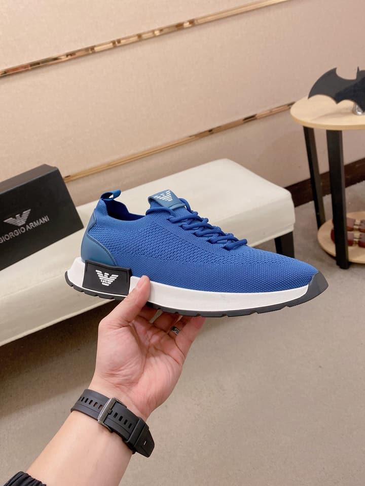 Armani Official Synchronized Knit Sneakers in Dark Grey Knit