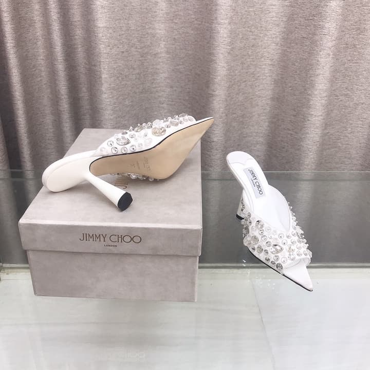 Jimmy Choo Crystal Silk Peep-Toe Pumps – 2025SS in Black