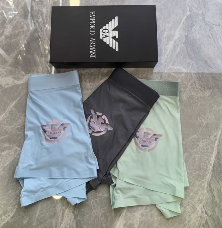 Armani Men's Ice Silk Seamless Underwear 3-Pack