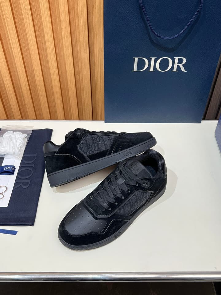 Dior B27 Unisex Sneakers – 2025 Collection in Black And Khaki Oblique
